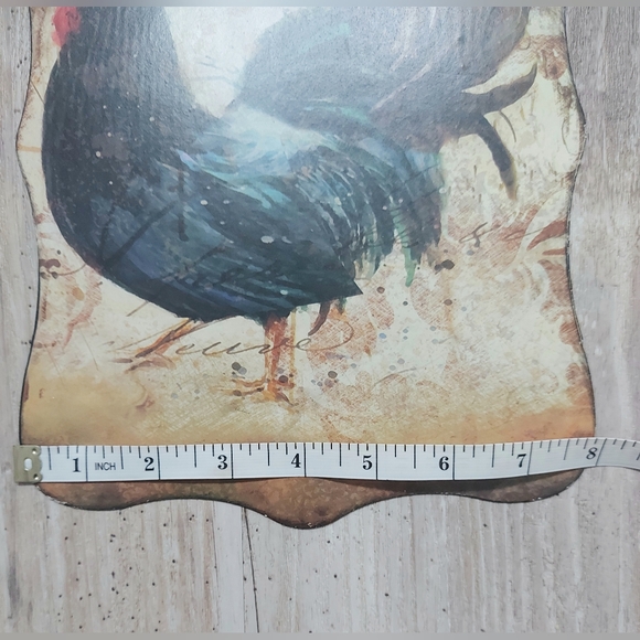 Roosters French Country Roosters Farmhouse metal tin artwork wall art - Picture 2 of 4